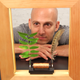 Jeff Lieberman with his latest creation, the Slow Dance frame.